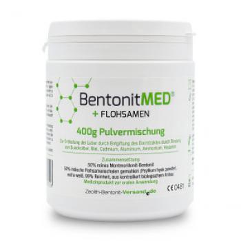 Bentonit MED® + Flohsamen 400g Pulvermischung, CE-geprüftes Medizinprodukt