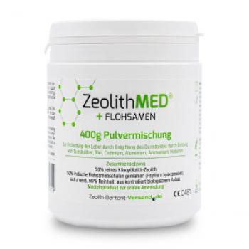 Zeolith MED® + Flohsamen 400g Pulvermischung, CE-geprüftes Medizinprodukt